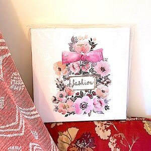 Canvas Art Fashion Floral Gold White Canvas 9 x 9 Small Space Solutions Dorm NEW